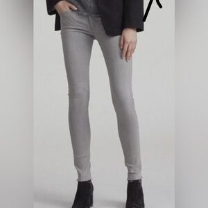 Rag & Bone Ankle Skinny Raw Hem Denim Jeans In Gray Burmese Wash Size 26 City